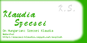 klaudia szecsei business card